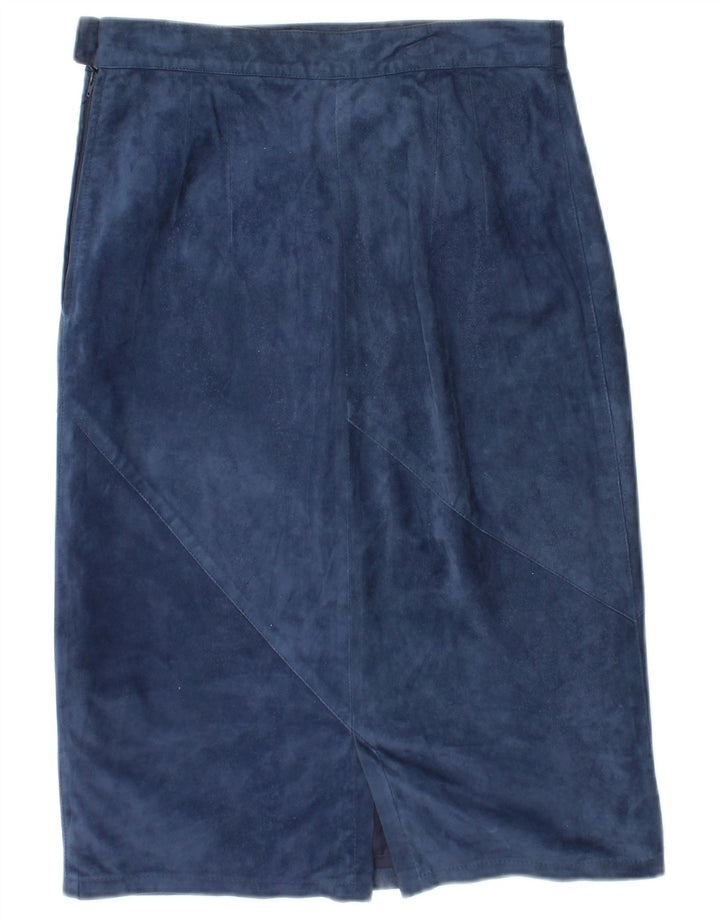 Robrik Womens Suede 2 Piece Skirt Set IT 44 Medium W30  Navy Blue Leather