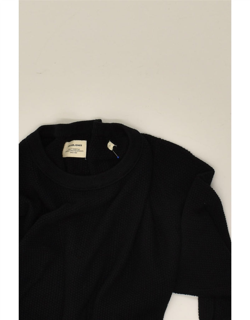 JACK & JONES Mens Crew Neck Jumper Sweater Large Black | Vintage Jack & Jones | Thrift | Second-Hand Jack & Jones | Used Clothing | Messina Hembry 