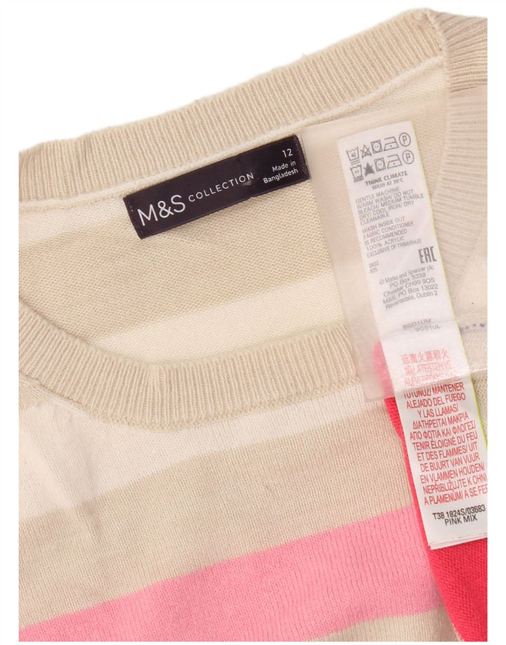 Marks & Spencer Womens Crew Neck Jumper Sweater UK 12 Medium Multicoloured