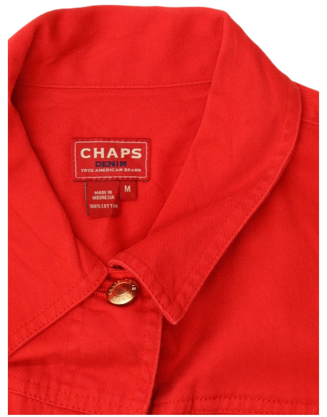 CHAPS Womens Denim Jacket UK 14 Medium Red Cotton