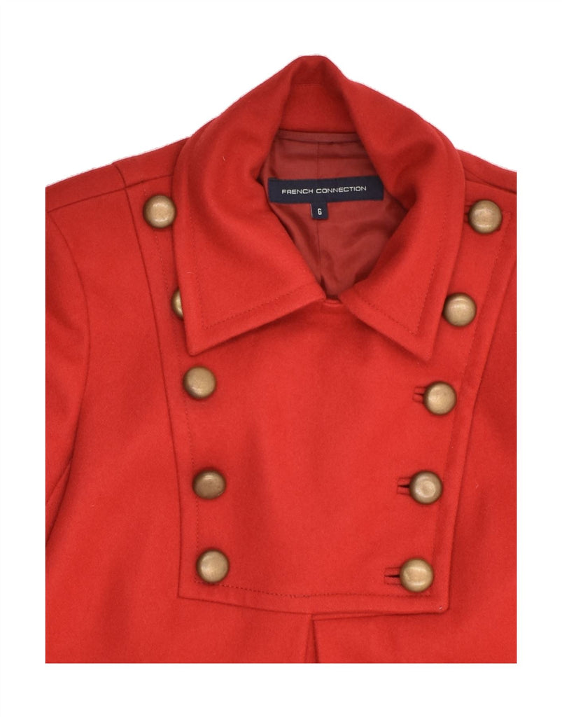 FRENCH CONNECTION Womens Overcoat US 6 Medium Red Wool | Vintage French Connection | Thrift | Second-Hand French Connection | Used Clothing | Messina Hembry 