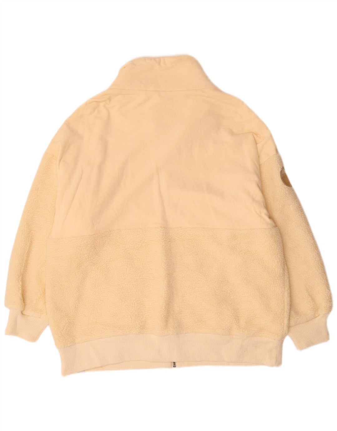 Fat Face Womens Fleece Jacket UK 18 XL Off White Polyester