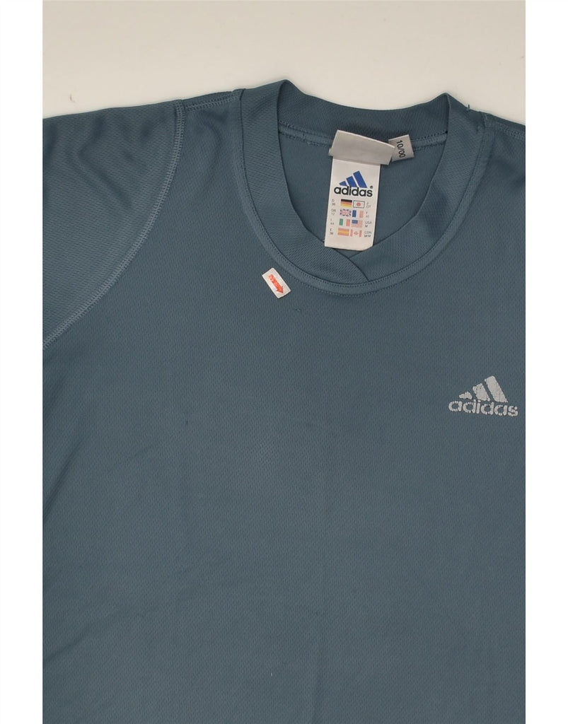 ADIDAS Womens T-Shirt Top UK 12 Medium Blue Polyester | Vintage Adidas | Thrift | Second-Hand Adidas | Used Clothing | Messina Hembry 