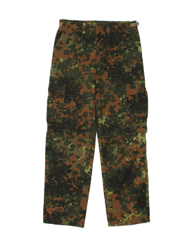 VINTAGE Womens Straight Cargo Trousers W30 L28 Green Camouflage Army Vintage Vintage and Second-Hand Vintage from Messina Hembry 