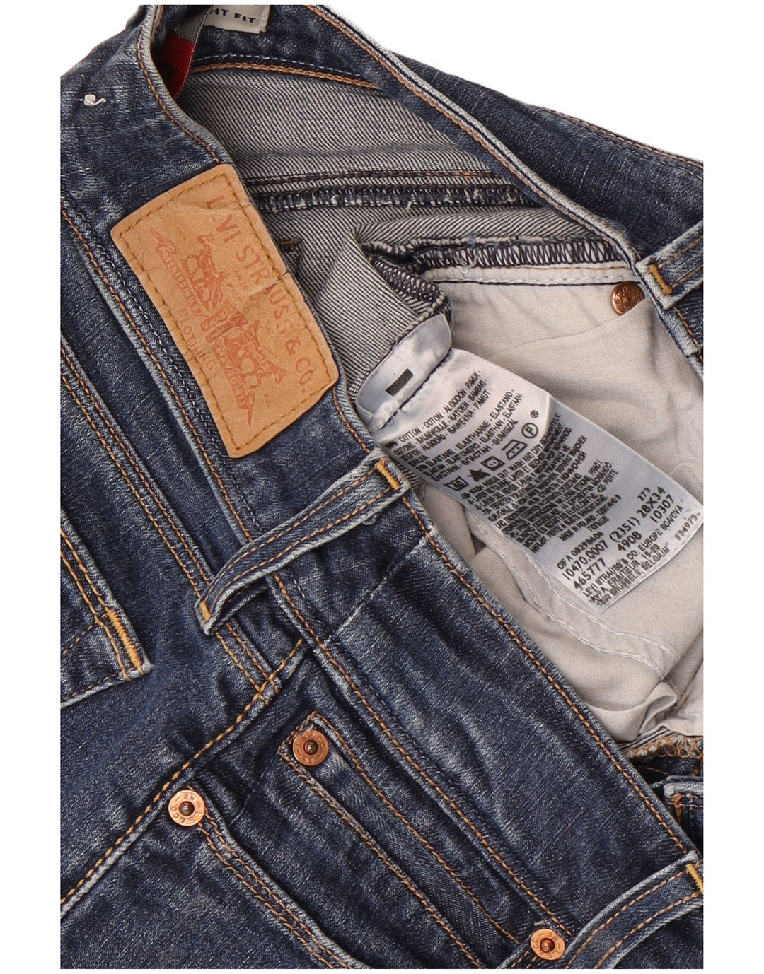Levi's Womens 470 Straight Jeans W28 L34 Blue Cotton