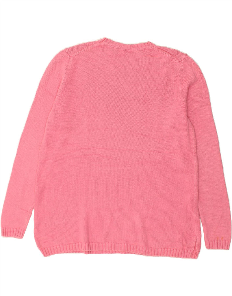 L.L.BEAN Womens Crew Neck Jumper Sweater UK 14 Medium Pink Cotton | Vintage L.L.Bean | Thrift | Second-Hand L.L.Bean | Used Clothing | Messina Hembry 