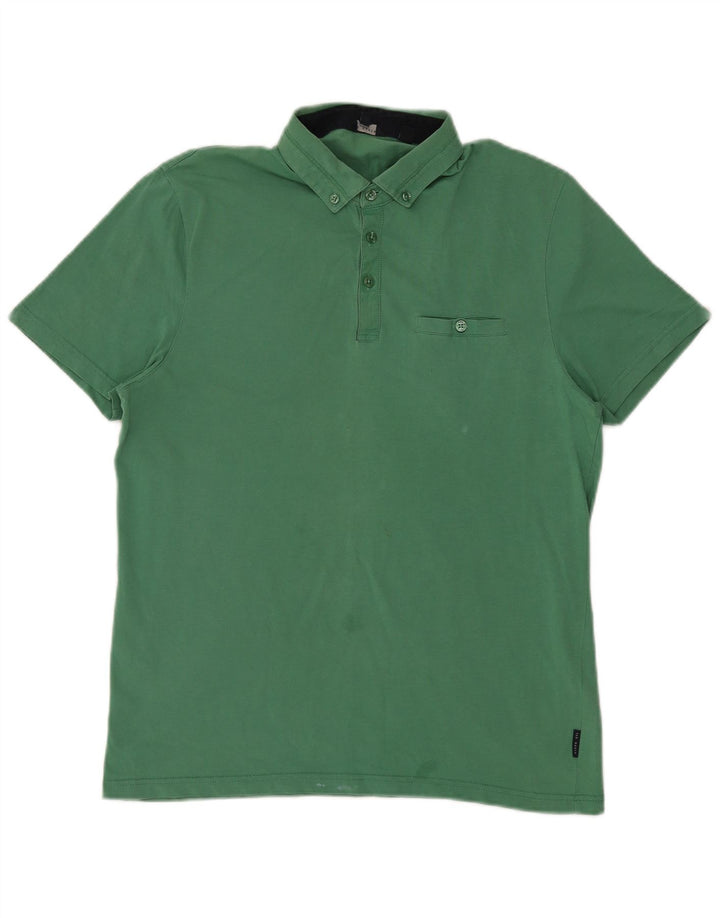 Ted Baker Mens Polo Shirt Size 4 Large Green Cotton