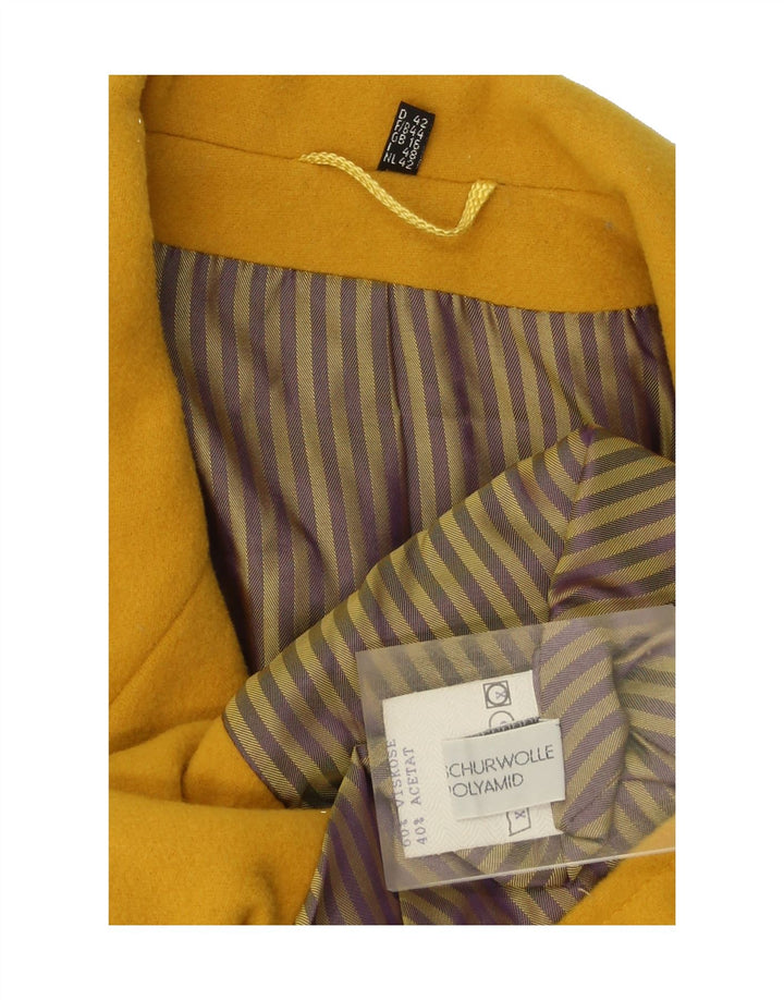 VINTAGE Womens Double Breasted Blazer Jacket UK 16 Large  Yellow Wool Vintage Vintage and Second-Hand Vintage from Messina Hembry 