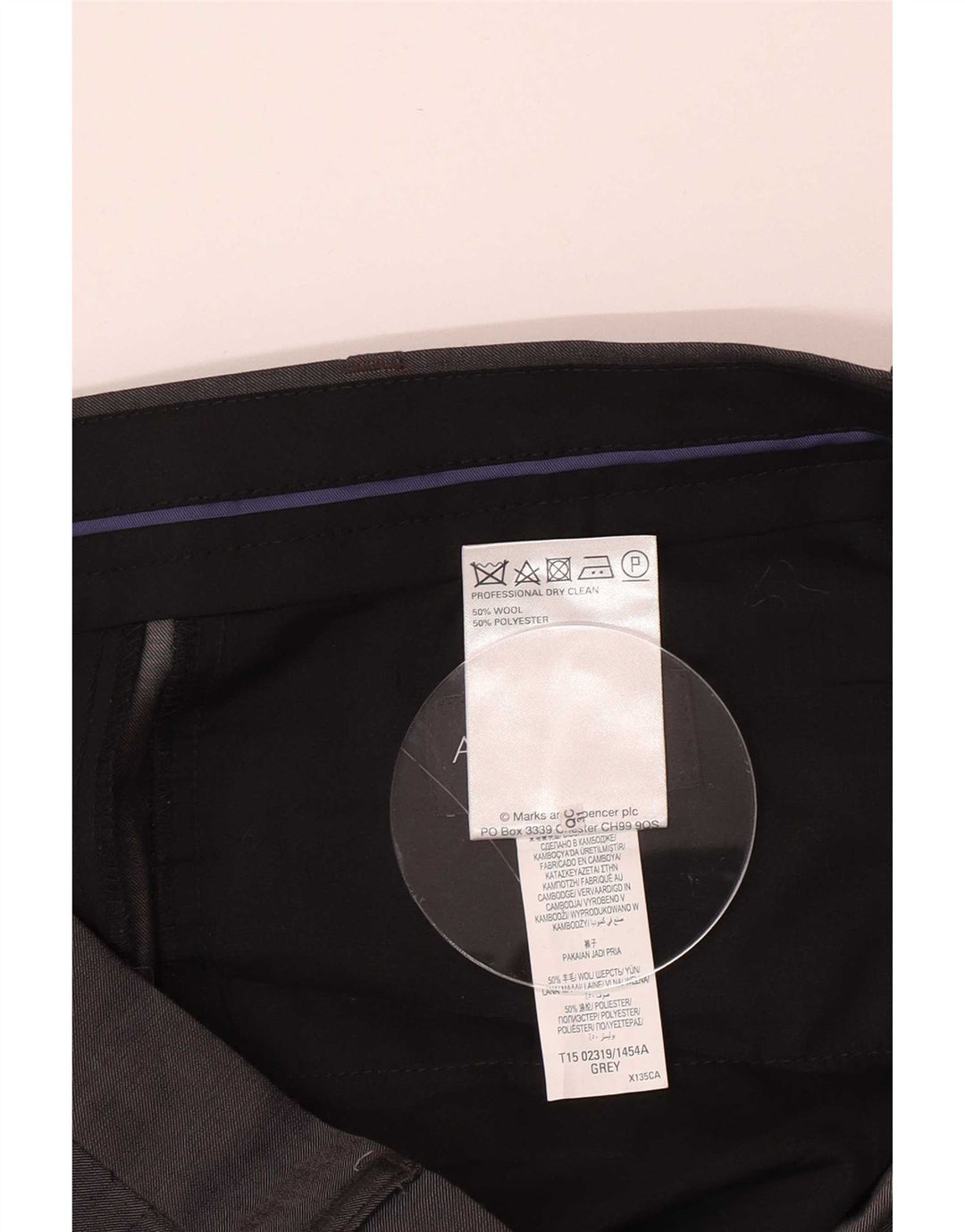 Marks & Spencer Mens Autograph Straight Suit Trousers W36 L31 Grey Wool