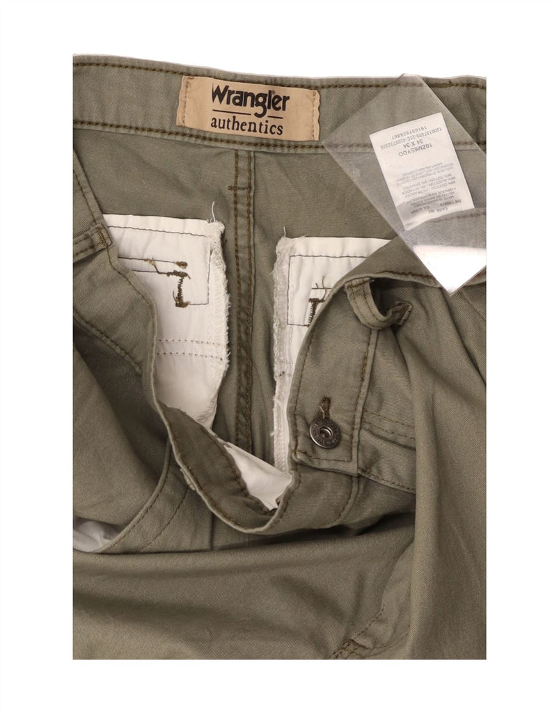WRANGLER Mens Straight Cargo Trousers W34 L34 Khaki Cotton Vintage Wrangler and Second-Hand Wrangler from Messina Hembry 