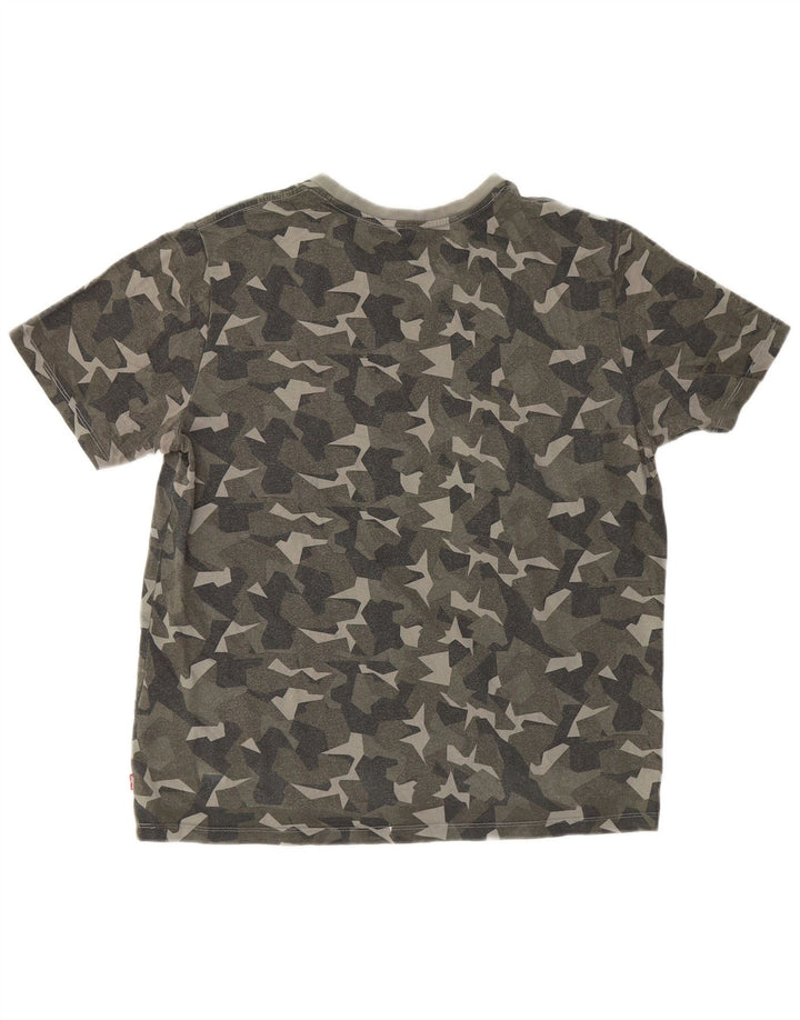 Levi's Mens Graphic T-Shirt Top Large Multicoloured Camouflage Cotton