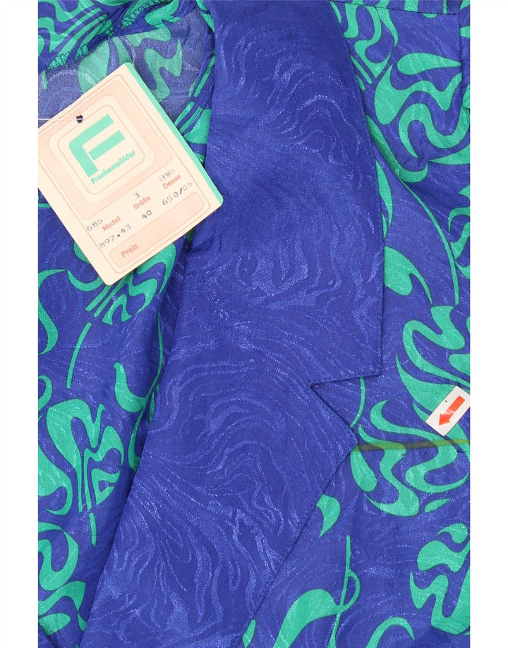 FRANKENWALDER Womens Wrap Shirt Blouse EU 40 Medium Blue Floral Polyester Vintage Frankenwalder and Second-Hand Frankenwalder from Messina Hembry 