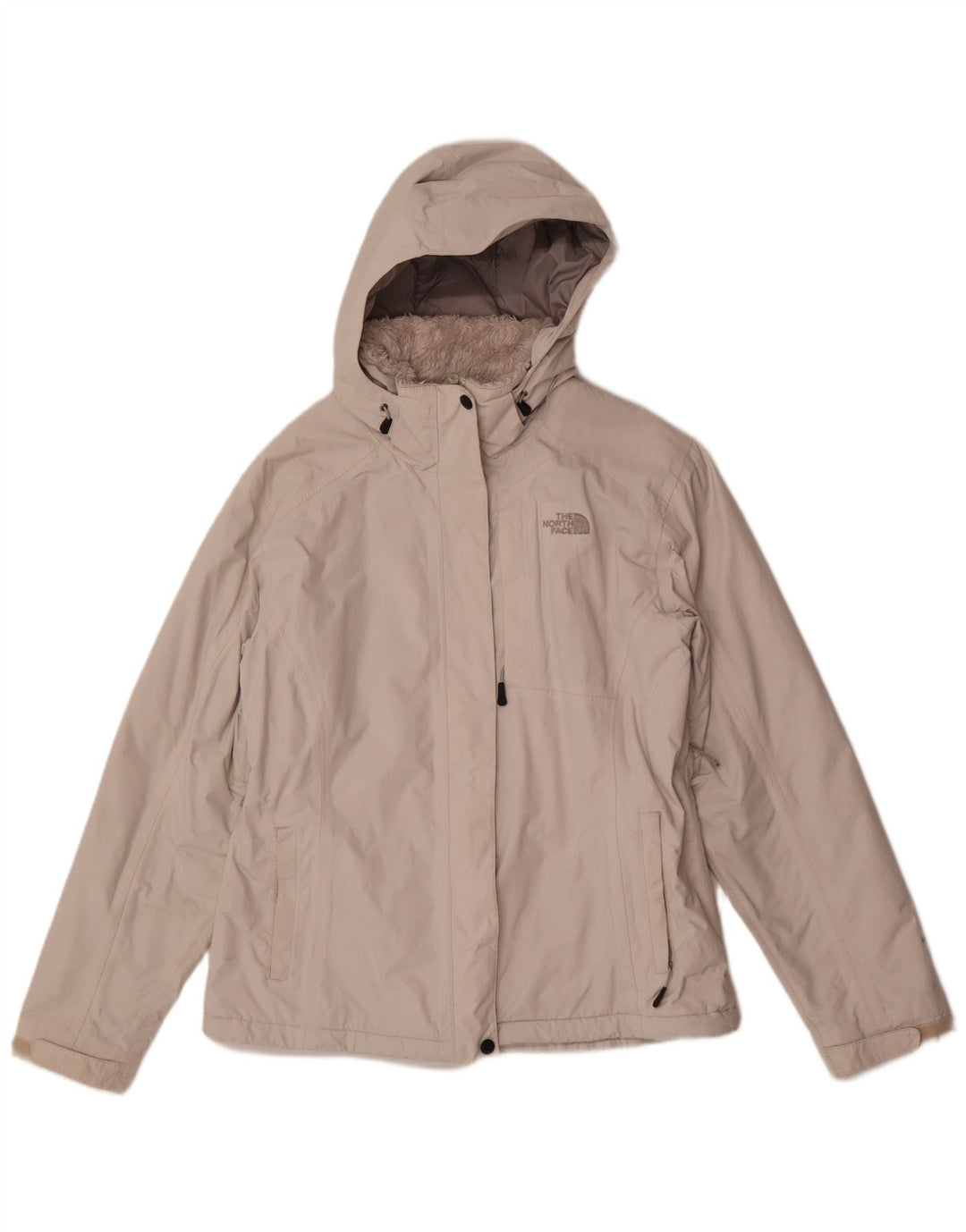 The North Face Womens Hooded Windbreaker Jacket UK 16 Large Grey Polyester