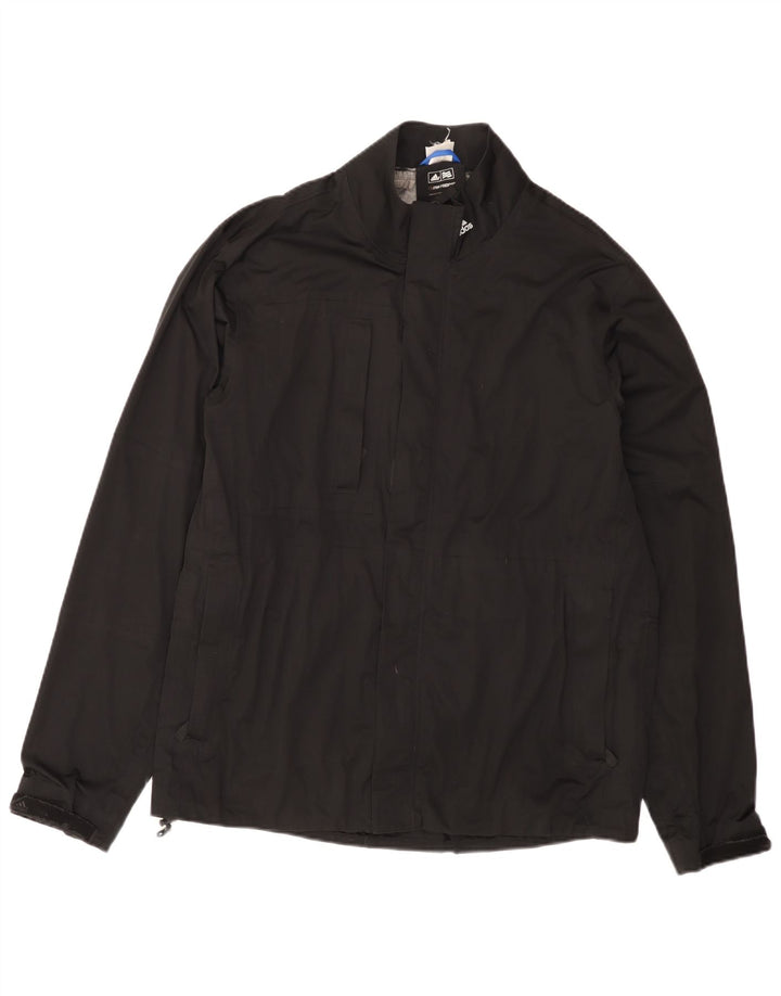 Adidas Mens Clima Proof Graphic Rain Jacket UK 38 Medium Black Polyester