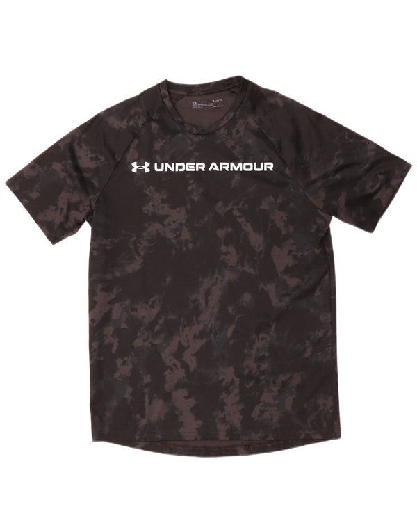 Under Armour Mens Heat Gear Graphic T-Shirt Top Small Black Camouflage