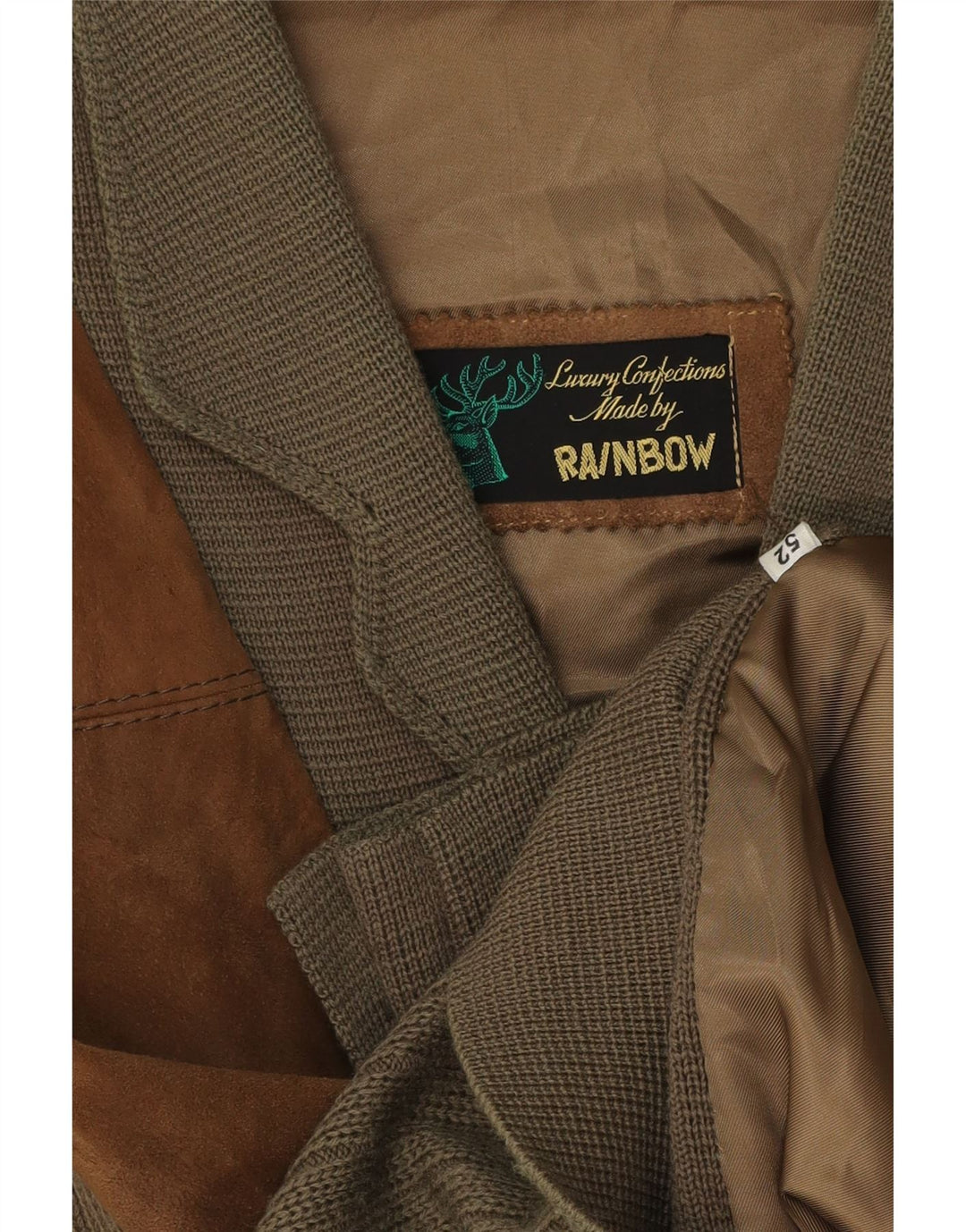 Rainbow Mens Cardigan Sweater IT 52 Large Brown Colourblock