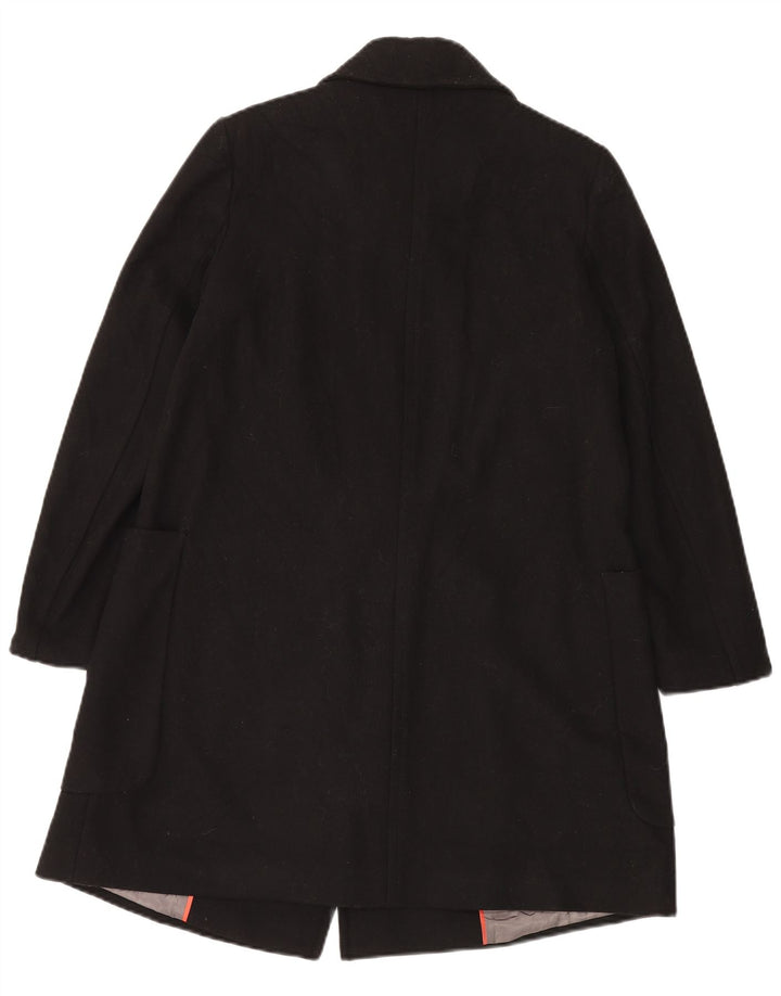 Benetton Womens Oversized Overcoat UK 10 Small Black Wool