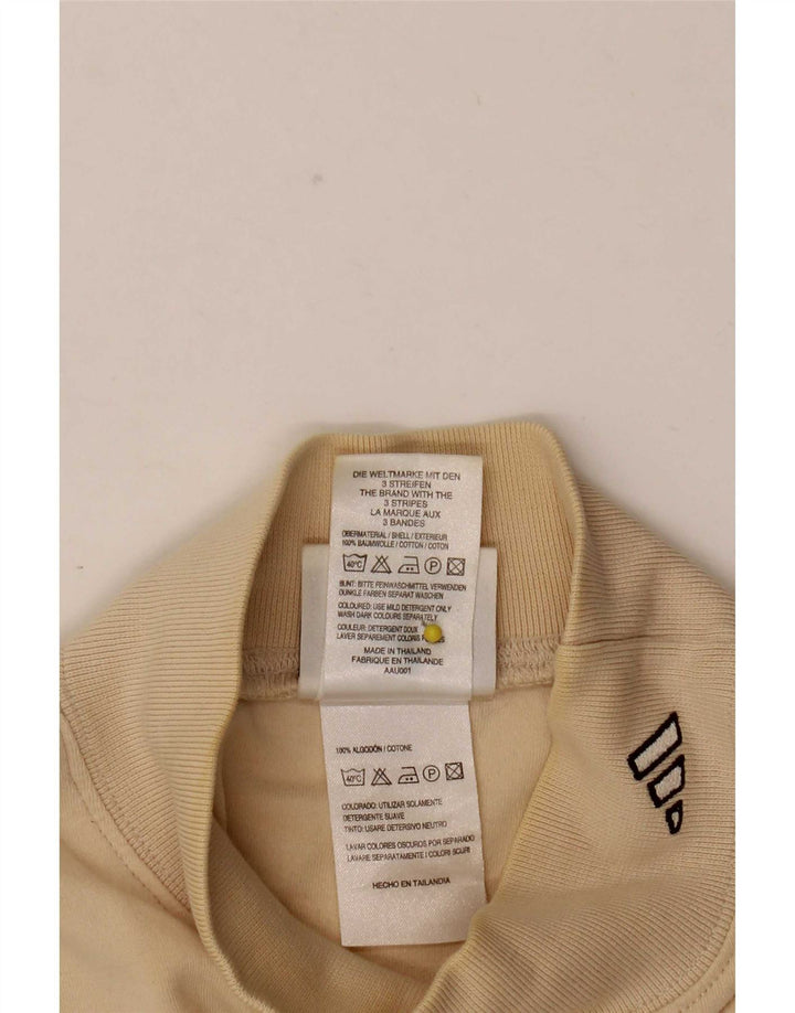 Adidas Mens Top Long Sleeve UK 38/40 Medium Beige Cotton