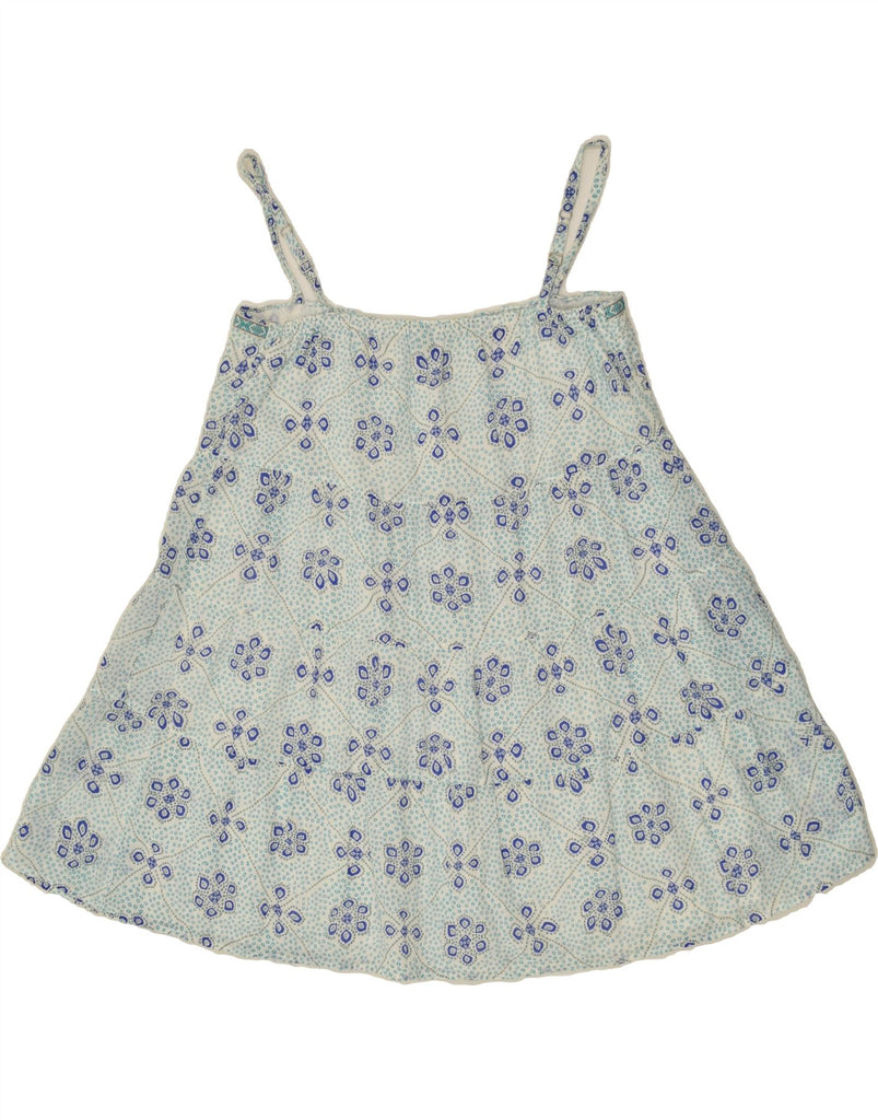 BENETTON Womens Cami Top UK 8 Small Blue Floral Cotton | Vintage Benetton | Thrift | Second-Hand Benetton | Used Clothing | Messina Hembry 