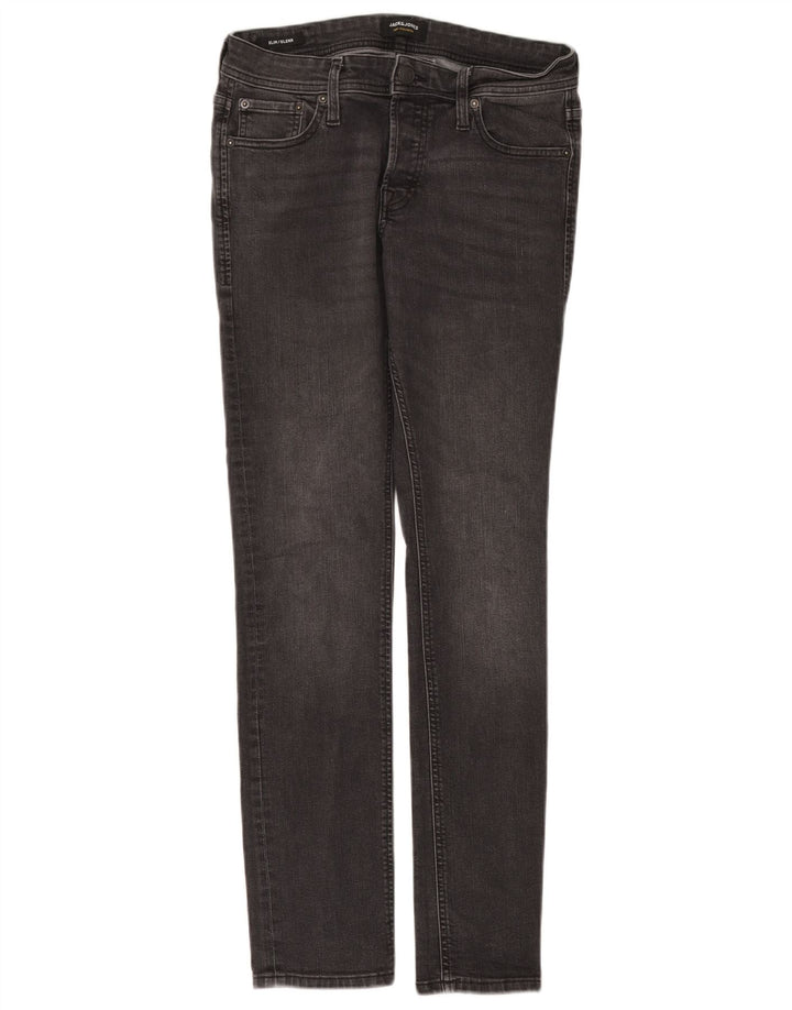 Jack & Jones Mens GLENN Slim Jeans W30 L32 Grey Cotton