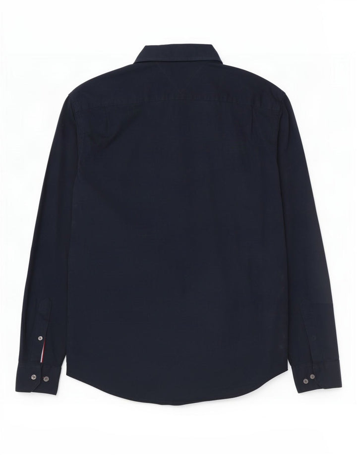 Tommy Hilfiger Mens Shirt Large Navy Blue Cotton