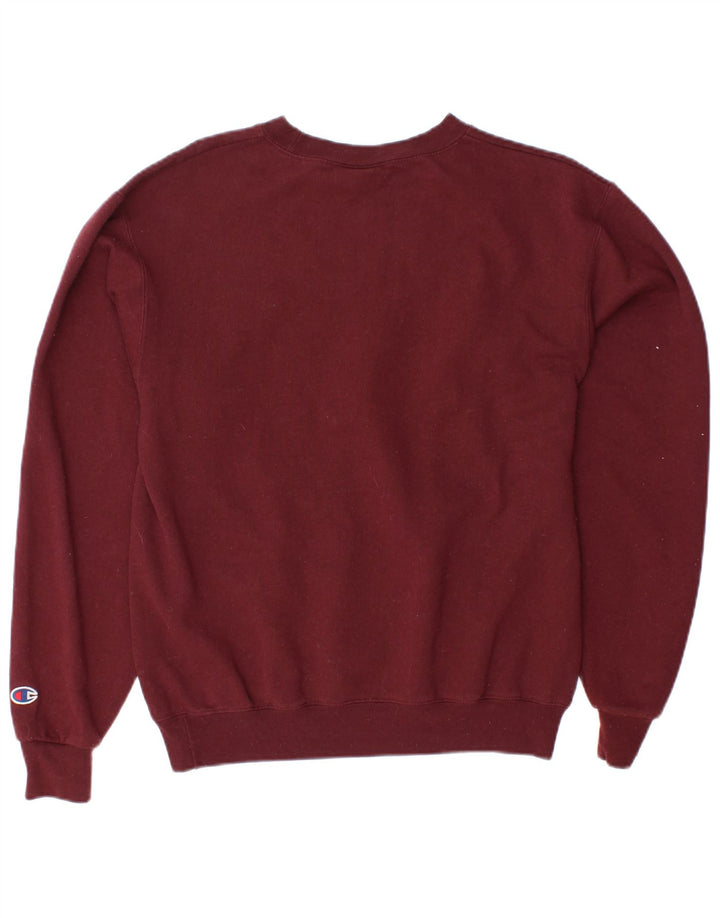 CHAMPION Womens Oversized Sweatshirt Jumper UK 10 Small Maroon