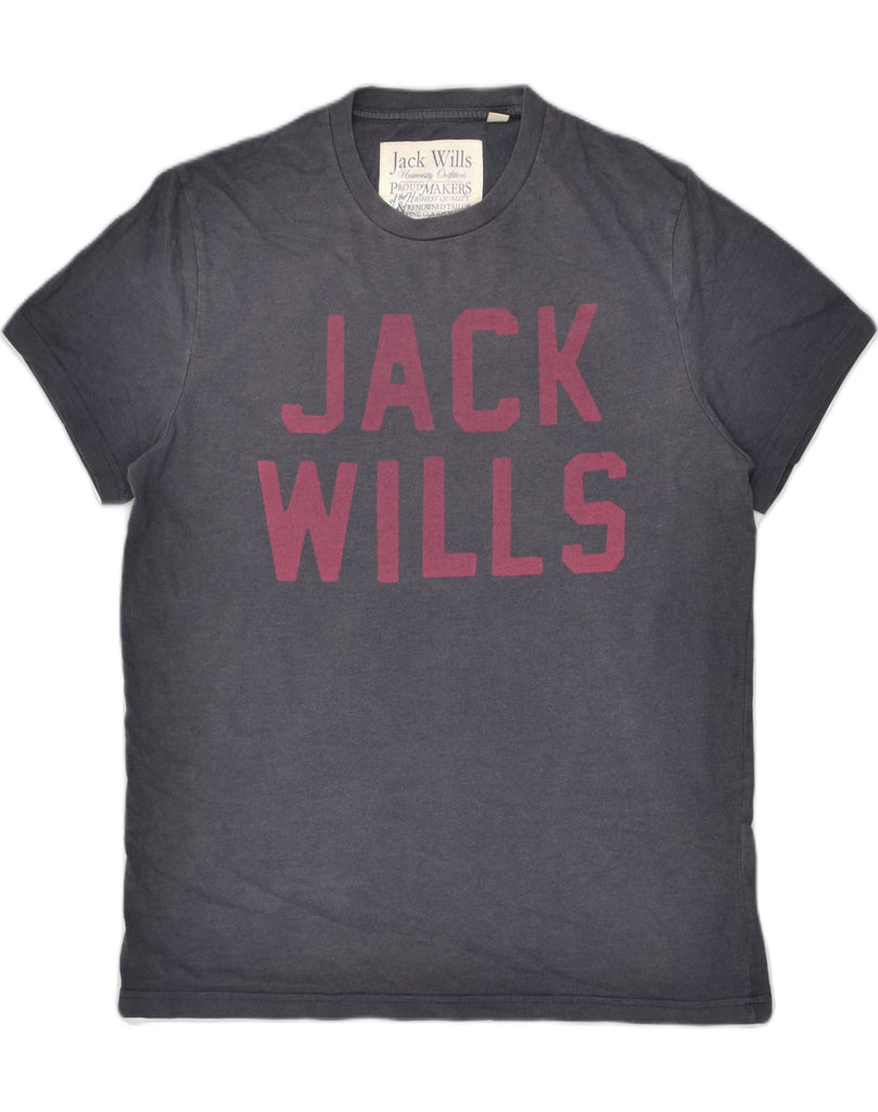 JACK WILLS Mens Graphic T-Shirt Top Medium Grey Cotton | Vintage Jack Wills | Thrift | Second-Hand Jack Wills | Used Clothing | Messina Hembry 