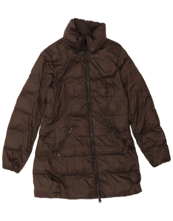 Massimo Dutti Womens Padded Coat UK 14 Medium Brown Polyester