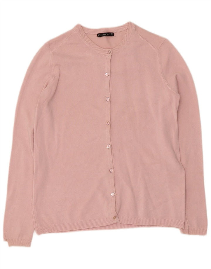 Zara Womens Cardigan Sweater UK 12 Medium Pink