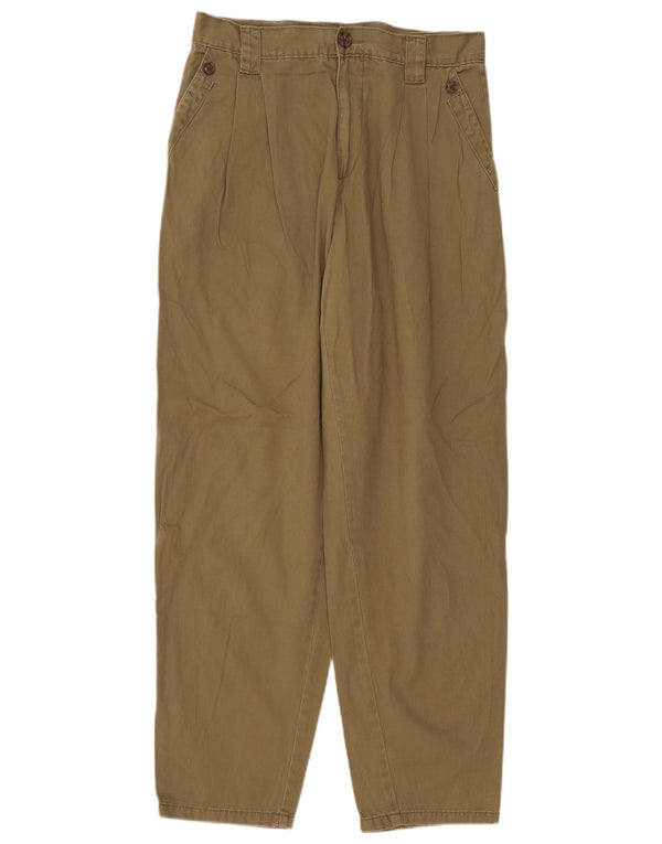 Topshop Womens Tapered Casual Trousers UK 12 Medium W30 L29 Khaki Cotton