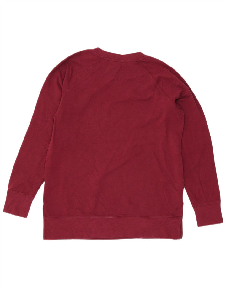 Eddie Bauer Womens Sweatshirt Jumper UK 14 Medium Burgundy Cotton
