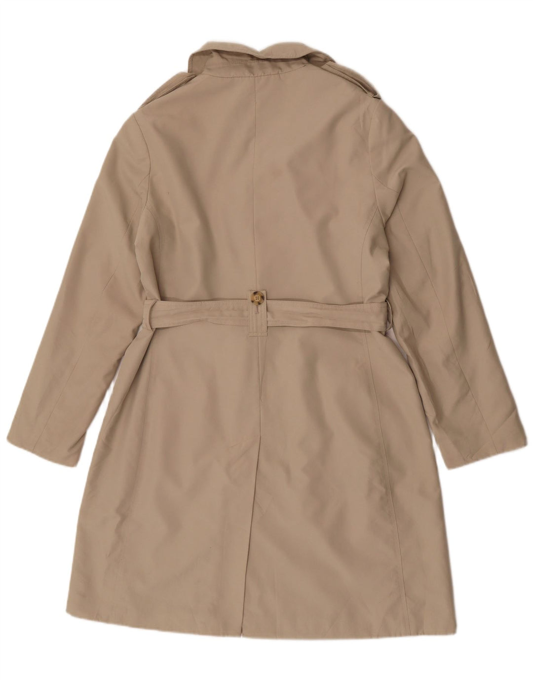 Marks & Spencer Womens Trench Coat UK 14 Large Beige Polyester