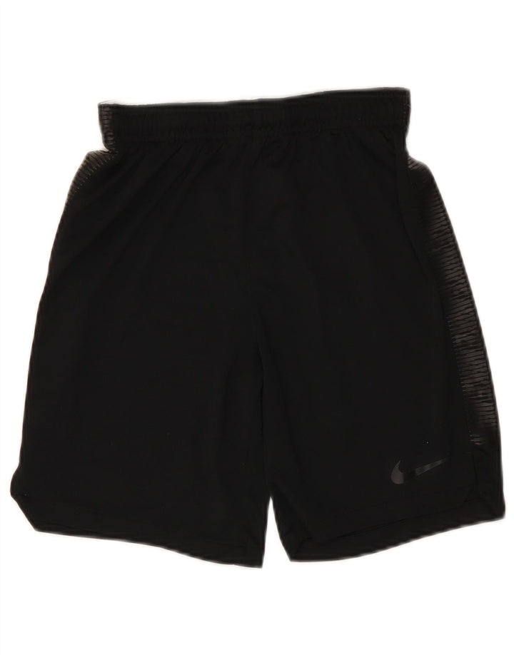NIKE Boys Dri Fit Sport Shorts 12-13 Years Large Black Polyester