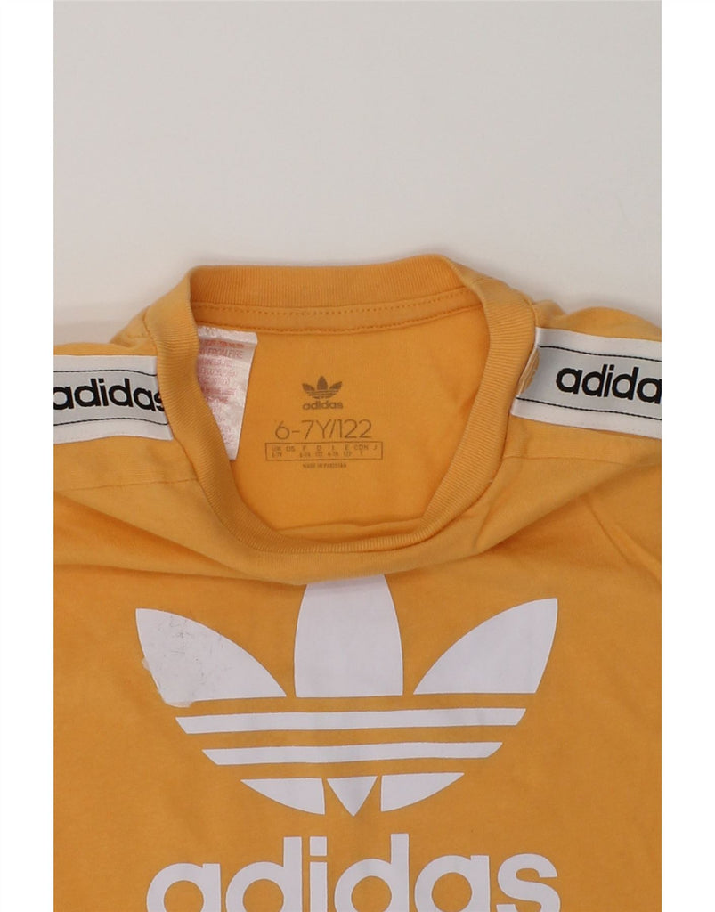 ADIDAS Boys Graphic T-Shirt Top 6-7 Years Yellow Cotton | Vintage Adidas | Thrift | Second-Hand Adidas | Used Clothing | Messina Hembry 