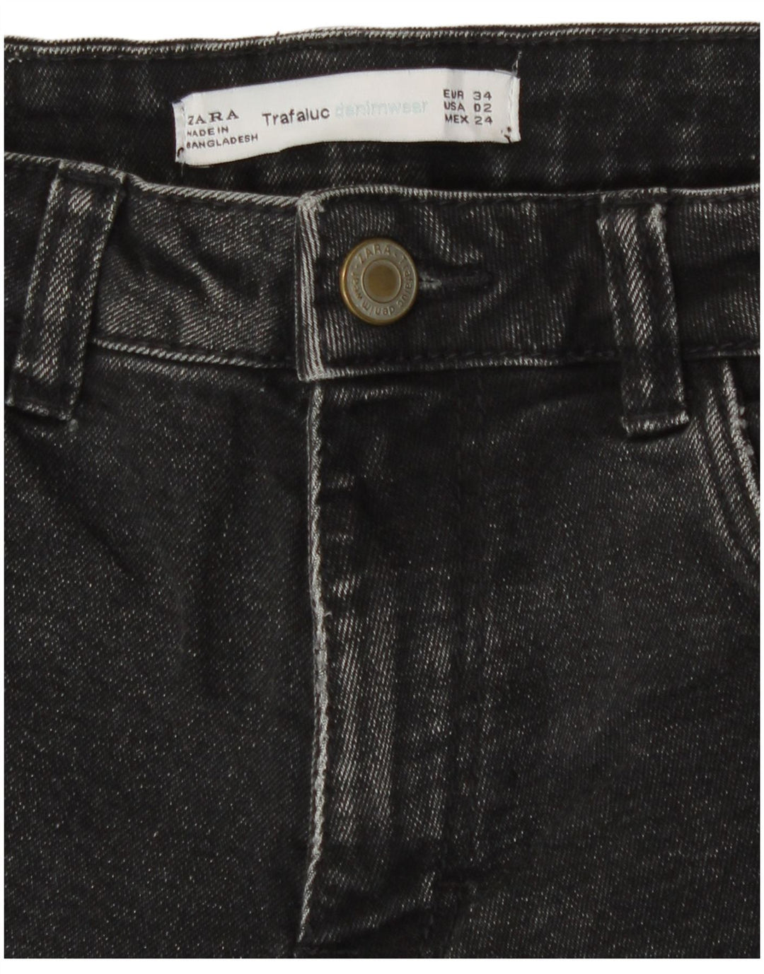 Zara Womens Denim Shorts EU 34 2XS W24  Black
