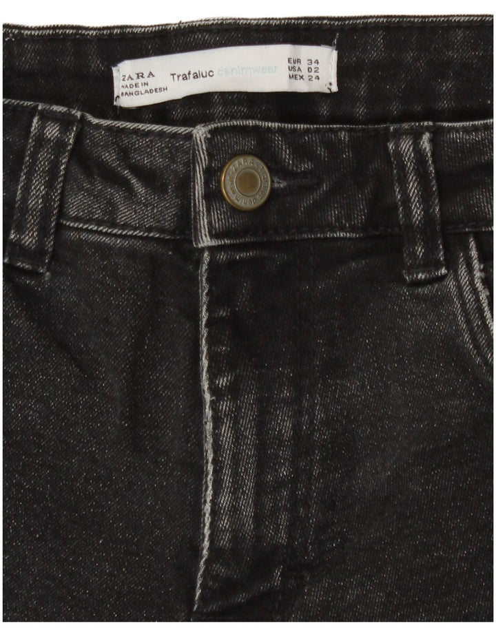 Zara Womens Denim Shorts EU 34 2XS W24  Black