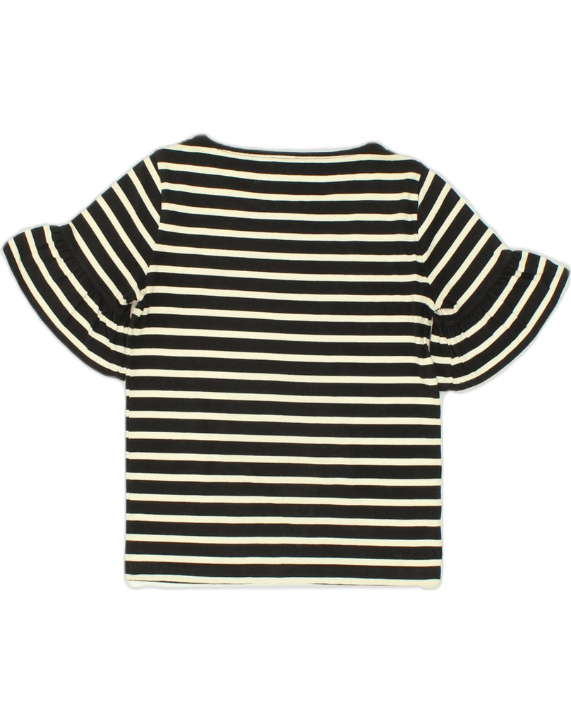 J. CREW Womens T-Shirt Top UK 4 XS Black Striped Cotton | Vintage J. Crew | Thrift | Second-Hand J. Crew | Used Clothing | Messina Hembry 