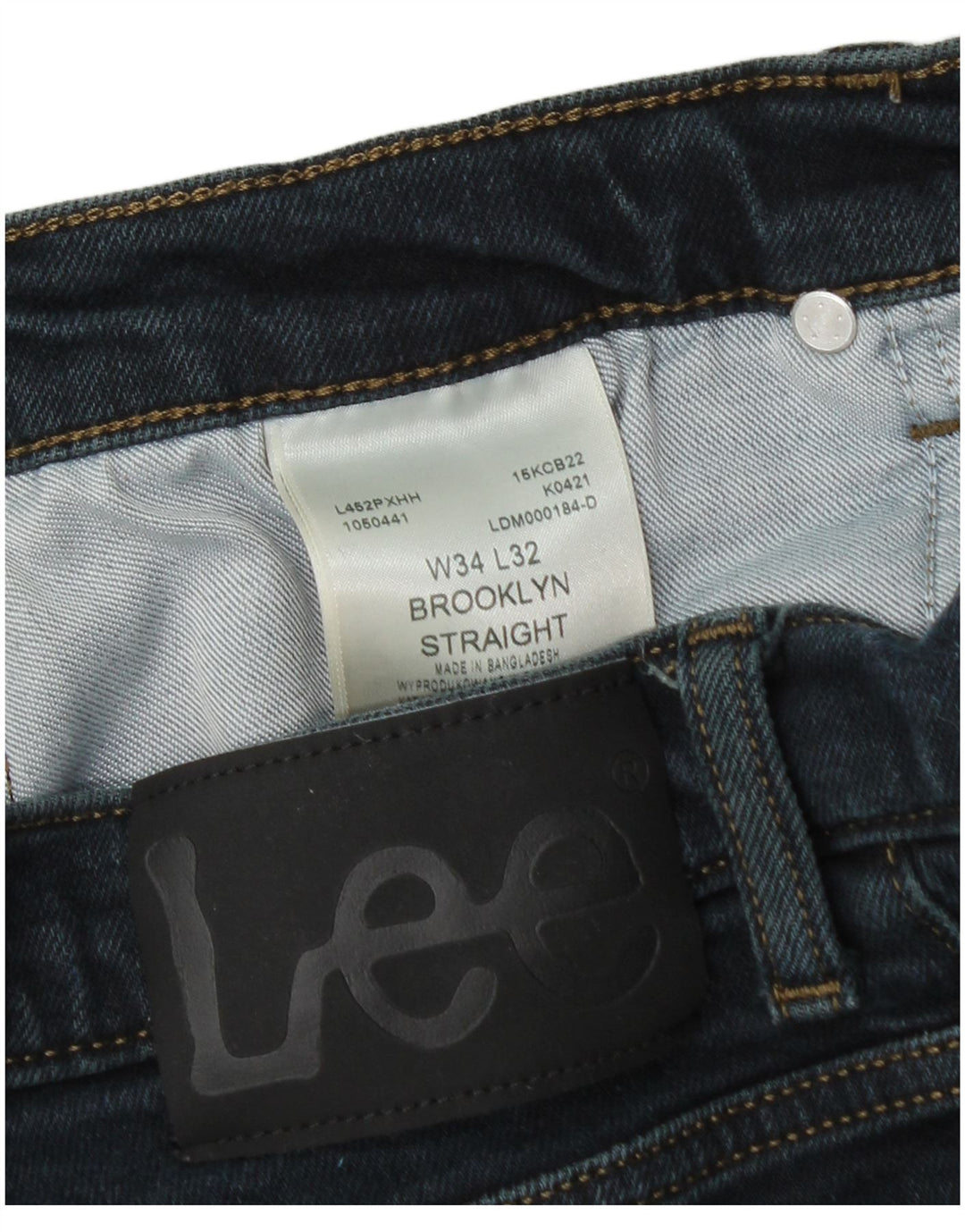 LEE Mens Brooklyn Straight Jeans W34 L32  Blue Cotton
