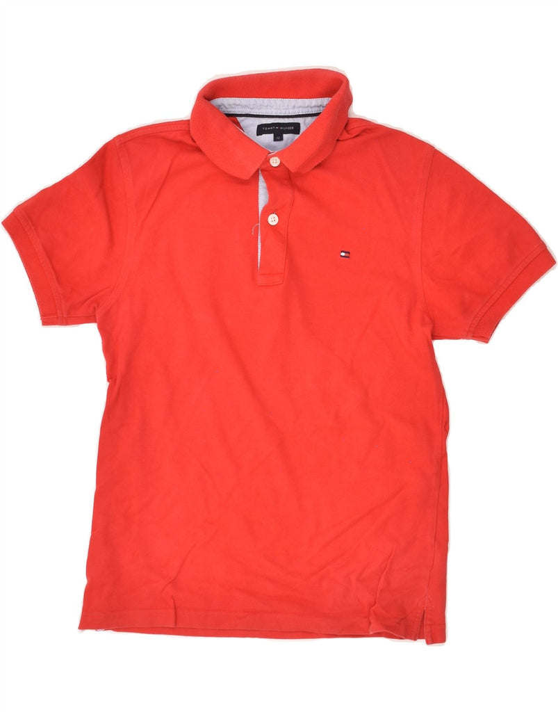 TOMMY HILFIGER Boys Polo Shirt 11-12 Years Red Cotton | Vintage Tommy Hilfiger | Thrift | Second-Hand Tommy Hilfiger | Used Clothing | Messina Hembry 