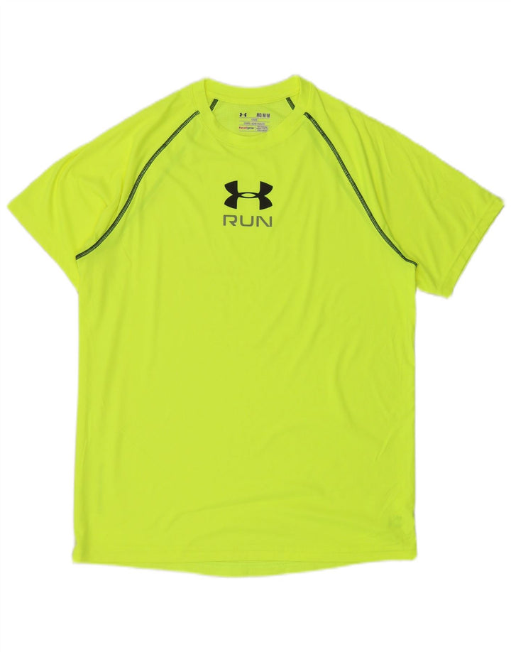 UNDER ARMOUR Mens Heat Gear Graphic T-Shirt Top Medium Green Polyester