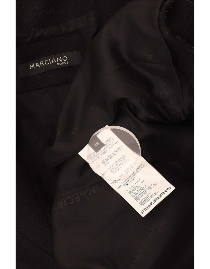 Guess By Marciano Womens 1 Button Blazer Jacket IT 46 Large Black Wool