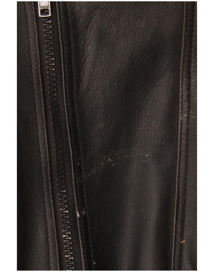 Modeka Mens Leather Racer Jacket IT 56 2XL Black Motorcycle