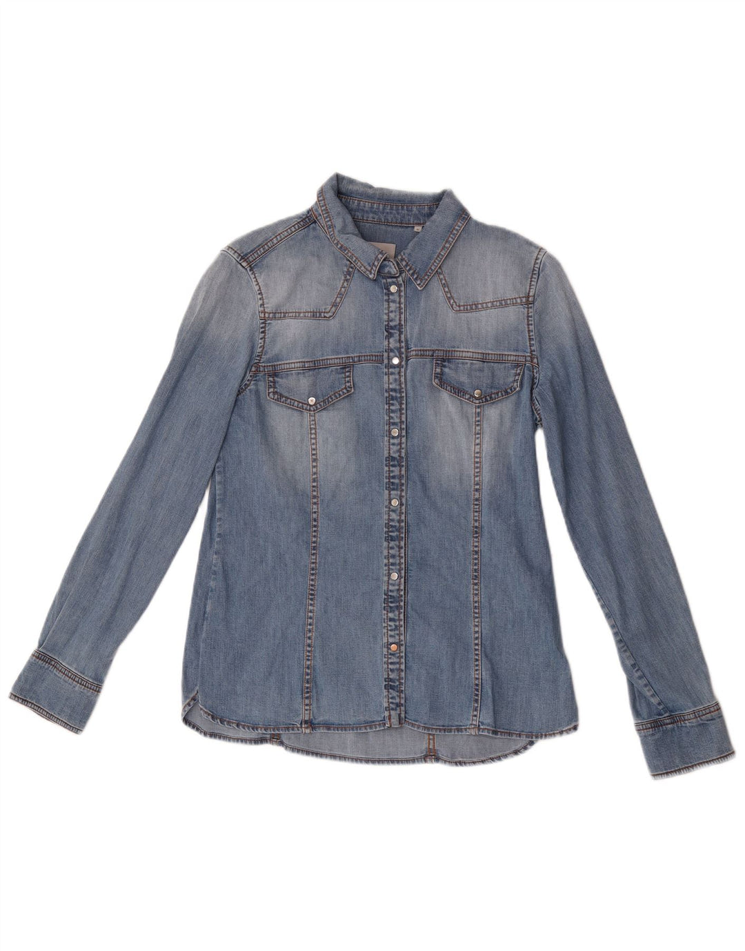 Marella Womens Denim Shirt UK 10 Small Blue Cotton