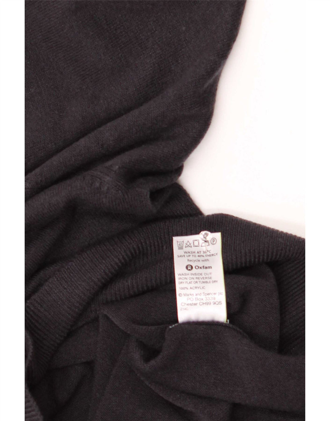 Marks & Spencer Mens Blue Harbour V-Neck Jumper Sweater Medium Navy Acrylic