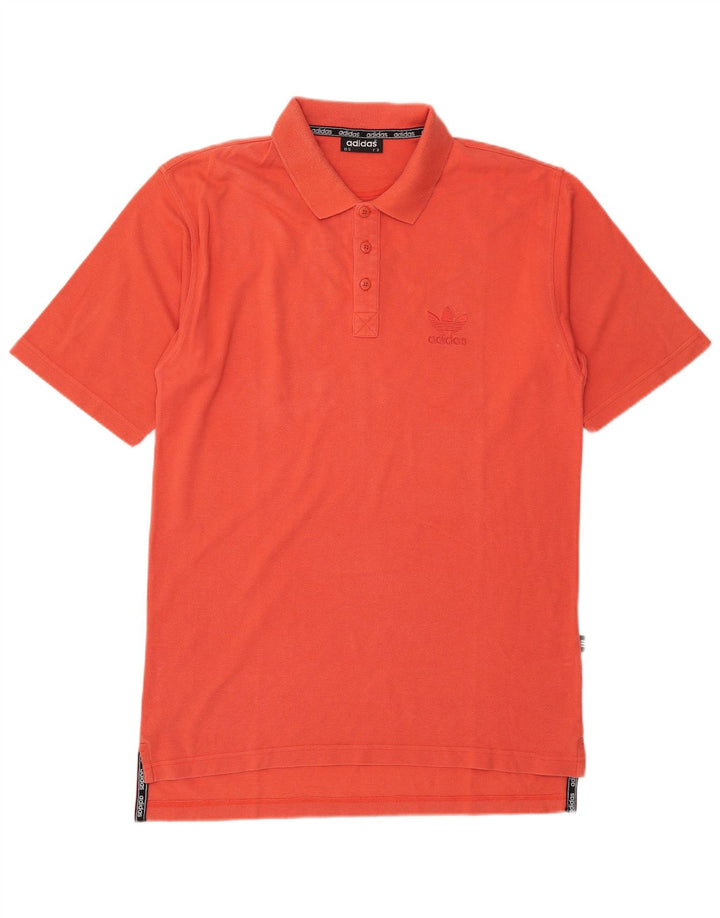 ADIDAS Mens Polo Shirt UK 38/40 Medium Orange Cotton