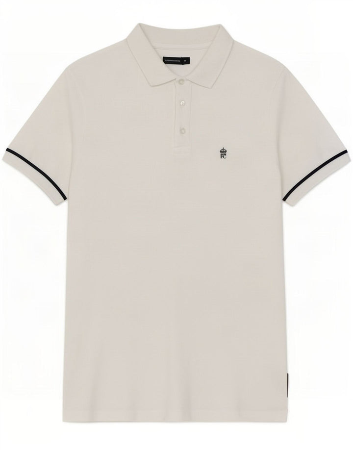 French Connection Mens Polo Shirt Medium White Cotton