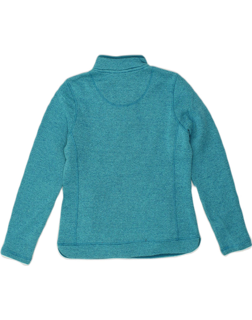 WEIRD FISH Womens Zip Neck Fleece Jumper UK 10 Small Turquoise Polyester | Vintage Weird Fish | Thrift | Second-Hand Weird Fish | Used Clothing | Messina Hembry 