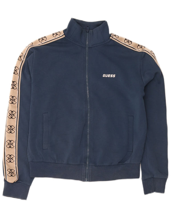 Guess Womens Tracksuit Top Jacket UK 14 Medium Navy Blue Colourblock