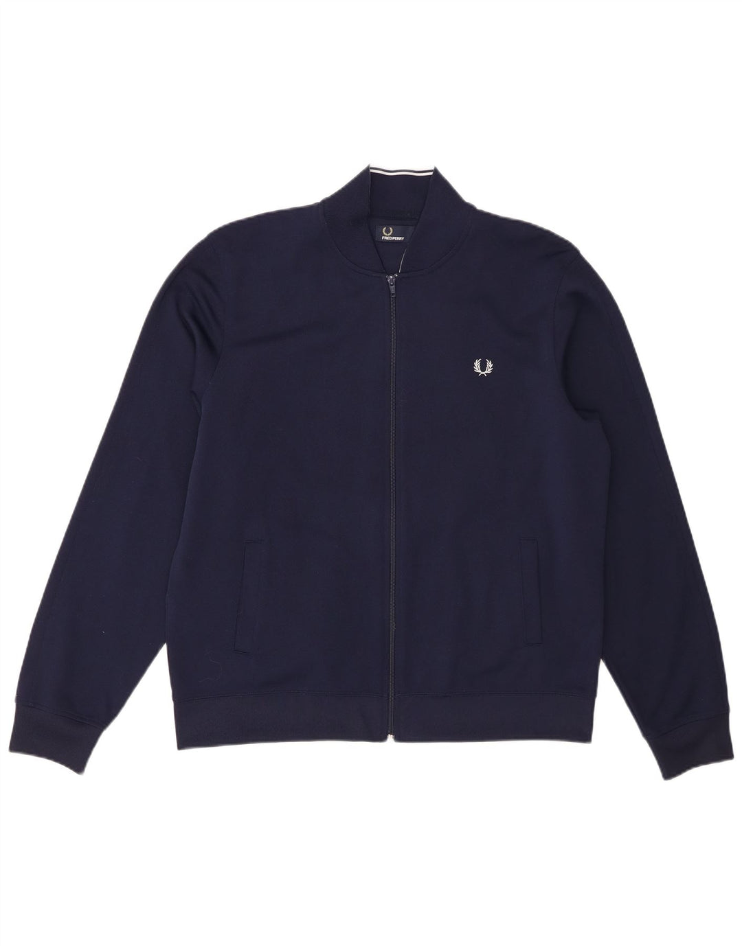 Fred Perry Mens Tracksuit Top Jacket Large Navy Blue Polyester