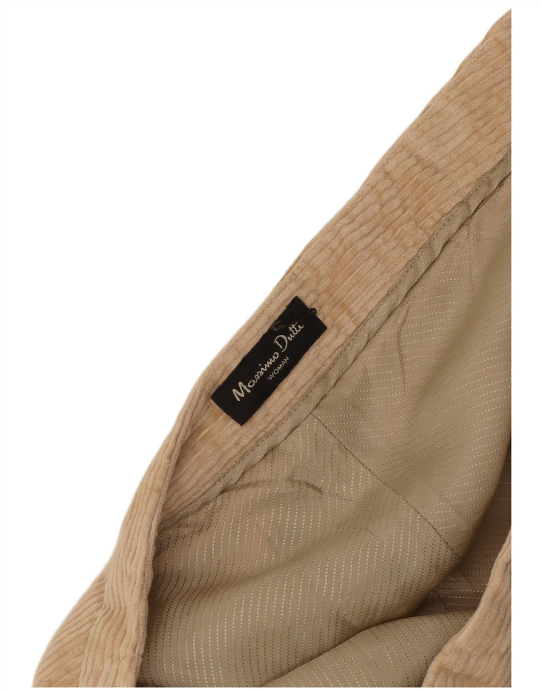 Massimo Dutti Womens Corduroy Skirt EU 42 Large W32  Beige Cotton